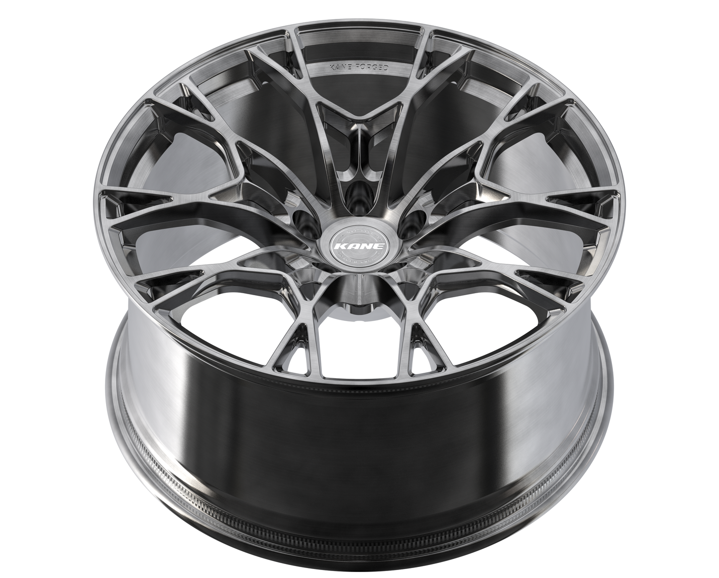 K-03 split 5-spoke forged monoblock in brushed graphite