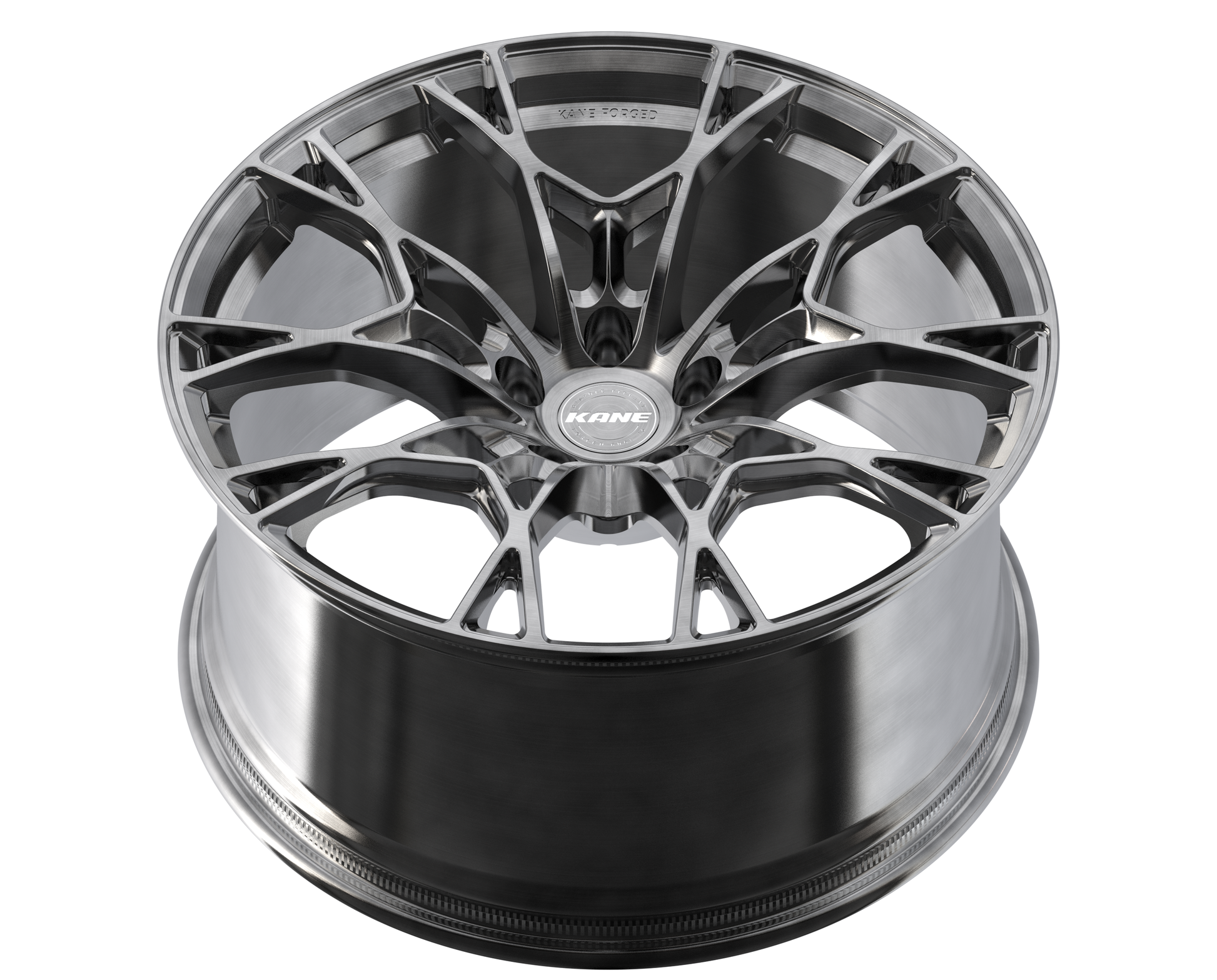 K-03 split 5-spoke forged monoblock in brushed graphite