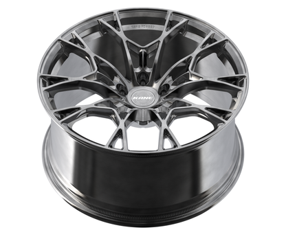 K-03 split 5-spoke forged monoblock in brushed graphite